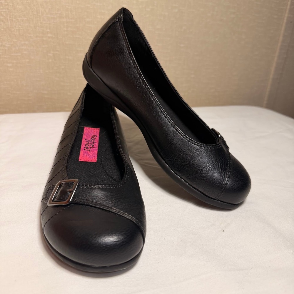 Rachel Shoes Girls Black Mary Jane Buckle Strap Flats Size 1 School Uniform